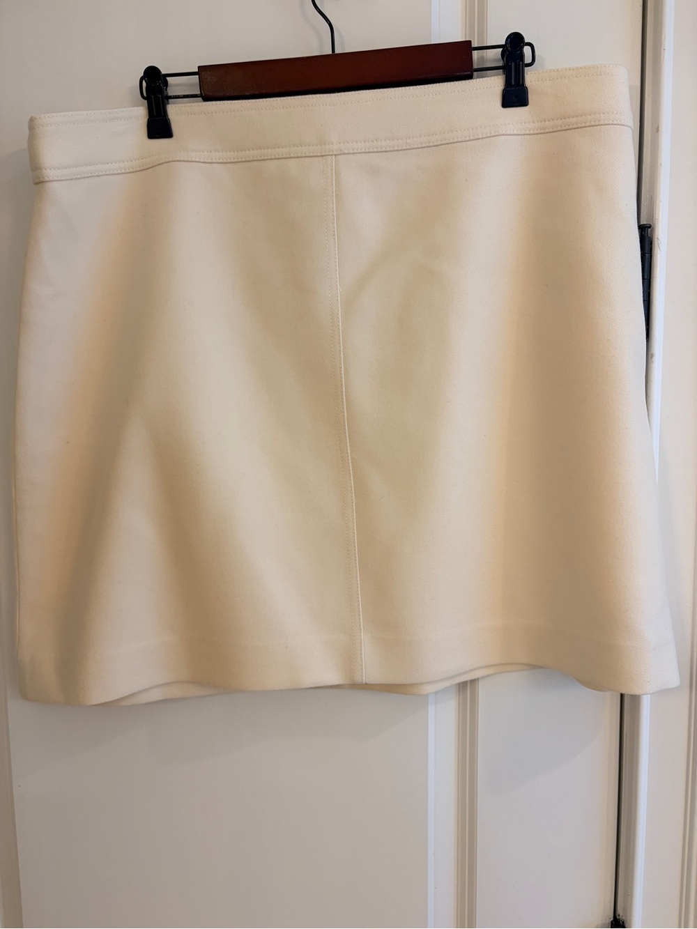 J.Crew Ivory Wool Mini Skirt Size 18 Lined Classic A-Line